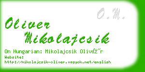 oliver mikolajcsik business card